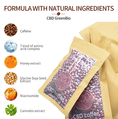 Kenevir Özü CBD Hazır Kahve Tozu Glutensiz GDO'suz THC Ücretsiz