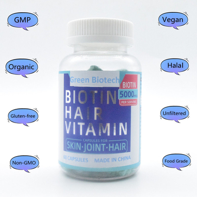 Green Biotech E133 Mavi Biotin Vitamin Takviyeleri Vitamin H 60 Şişe Başına Sakızlar