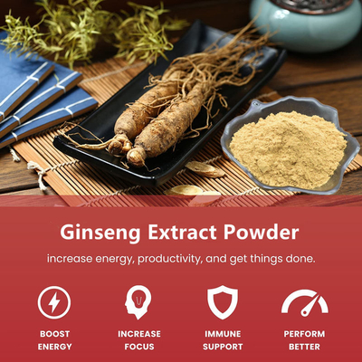 80 Mesh Ginseng Kökü Özü Tozu %1-80 Doğal Bitki Özleri
