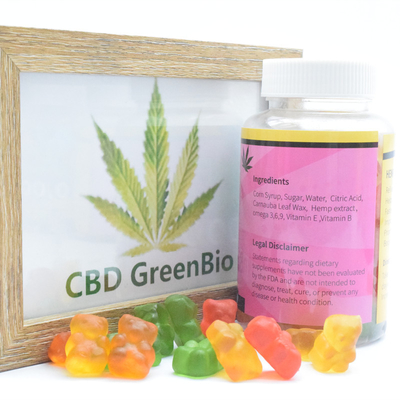 Kenevir Özü CBD Uyku Sakızlı Ağrı Stres Serbest Bırakma Şişe Başına 220g CBD Sakızlı Şeftali Halkaları